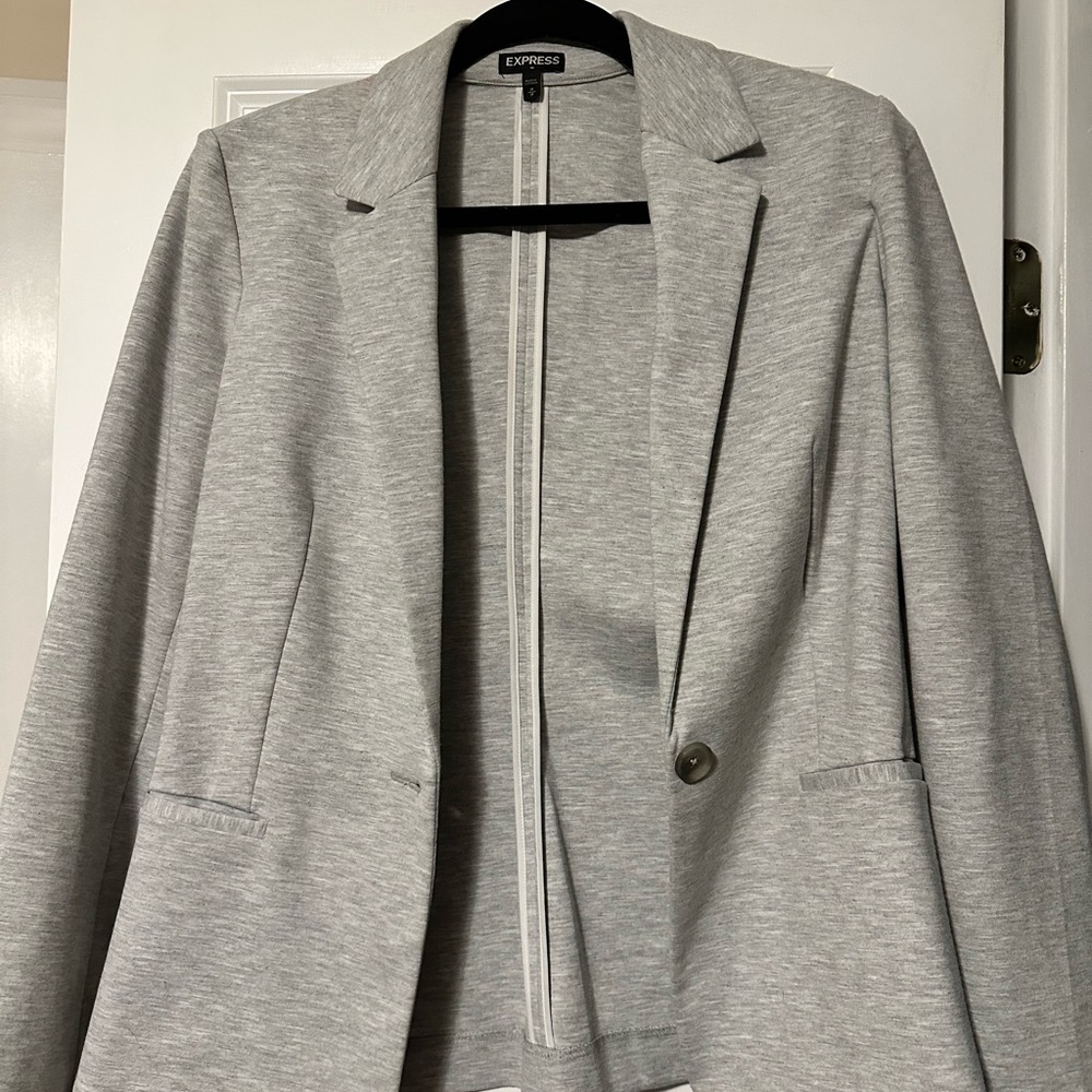 Heather gray stretchy blazer
